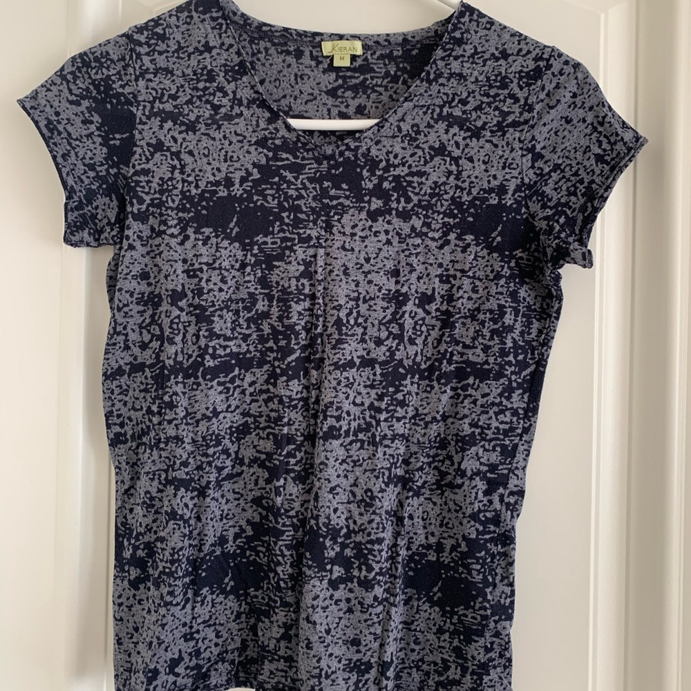 Kieran Blue and Gray Patterned Top